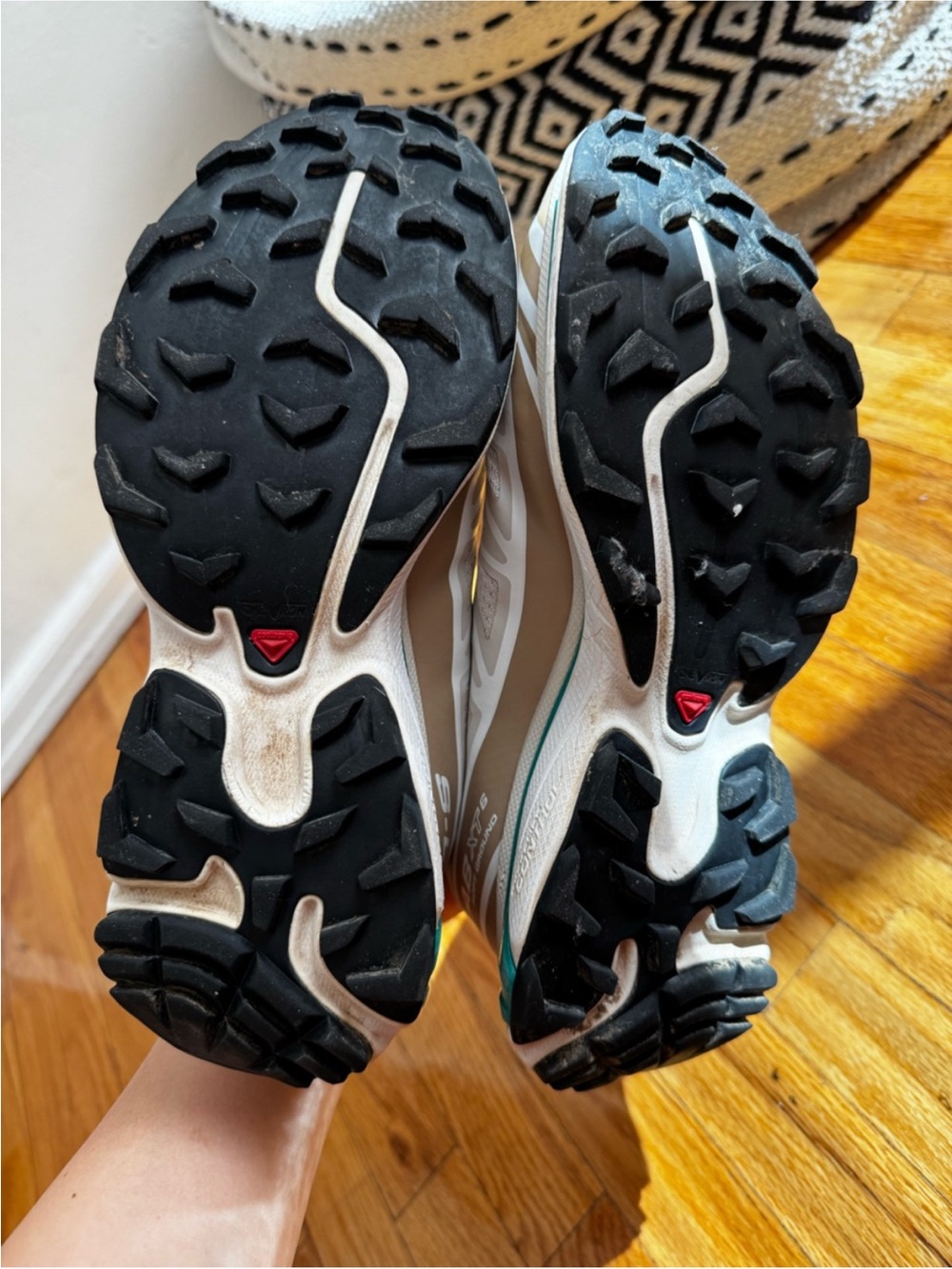 Salomon XT-6 Black and White w/ Teal Accent Sneakers for Women